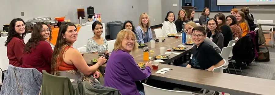 Women dining: a photo from the Women in Physics luncheon