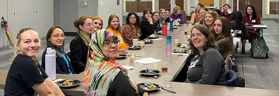 Women dining: a photo from the Women in Physics luncheon