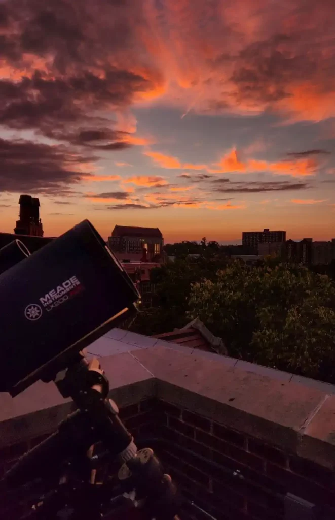 A Meade telescope on the Nielsen Hall rooftop