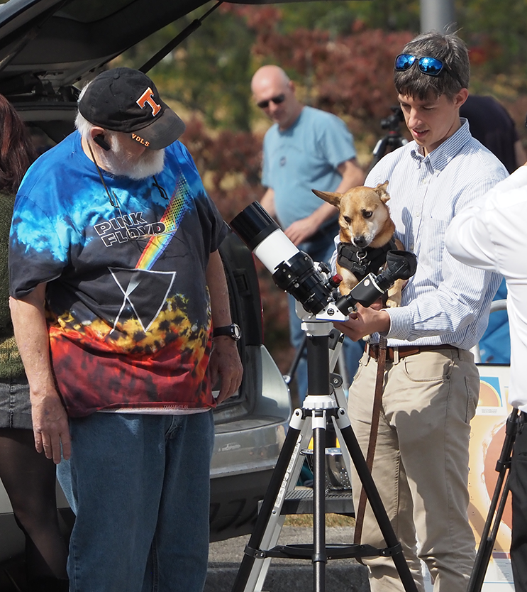 Photo of a telescope outreach event.