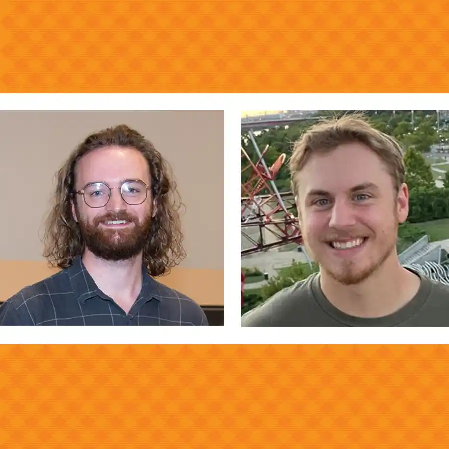A graphic with photos of Johnny Lawless and Colby Thompson